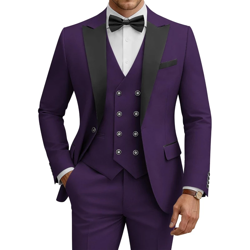 Men's 3 Piece Suits Slim Fit Tuxedo Double Breasted Suit Jacket Vest Pants Set For Wedding Prom
Men's 3 Piece Suits Slim Fit Tuxedo Double Breasted Suit Jacket Vest Pants Set For Wedding Prom