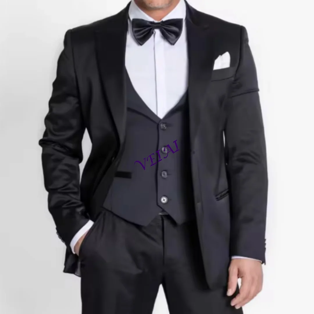 Черные однобортные деловые мужские костюмы по индивидуальному заказу, остроконечные лацканы, три предмета, свадебные смокинги на заказ, новинка (куртка + брюки + жилет)
Черные однобортные деловые мужские костюмы по индивидуальному заказу, остроконечные лацканы, три предмета, свадебные смокинги на заказ, новинка (куртка + брюки + жилет)