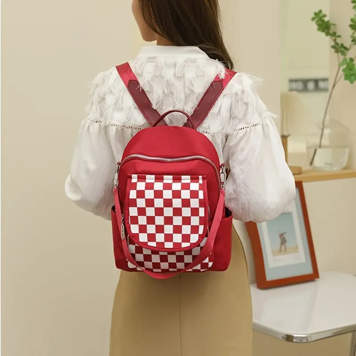 Stylish Waterproof Women's Grid Pattern Short Trip Daypack Backpack with Front Pocket, Perfectly Practical Shoulder Bag for Ladi
Stylish Waterproof Women's Grid Pattern Short Trip Daypack Backpack with Front Pocket, Perfectly Practical Shoulder Bag for Ladi