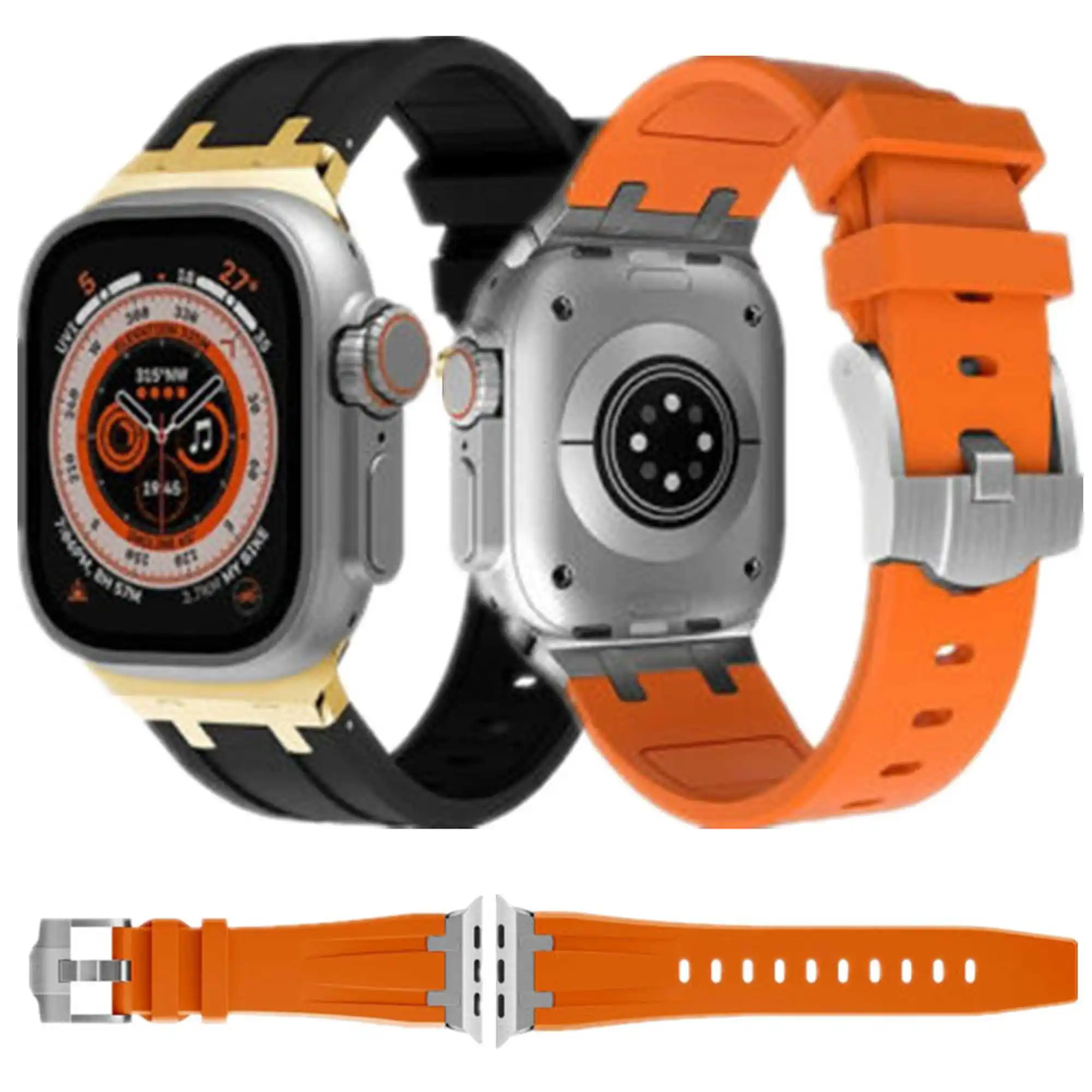 Mod AP Style Refit Silicone Strap Stainless Steel Connector For Apple Watch Ultra 8 7 6 5 Band 49mm 41/44/45mm Sports Watchband
Mod AP Style Refit Silicone Strap Stainless Steel Connector For Apple Watch Ultra 8 7 6 5 Band 49mm 41/44/45mm Sports Watchband