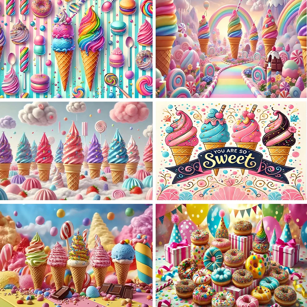 Sweet Ice Cream Theme Backdrop Dessert Lollipop Rainbow Background Girl Birthday Party Decoration Photography Props Kid Gift
Sweet Ice Cream Theme Backdrop Dessert Lollipop Rainbow Background Girl Birthday Party Decoration Photography Props Kid Gift