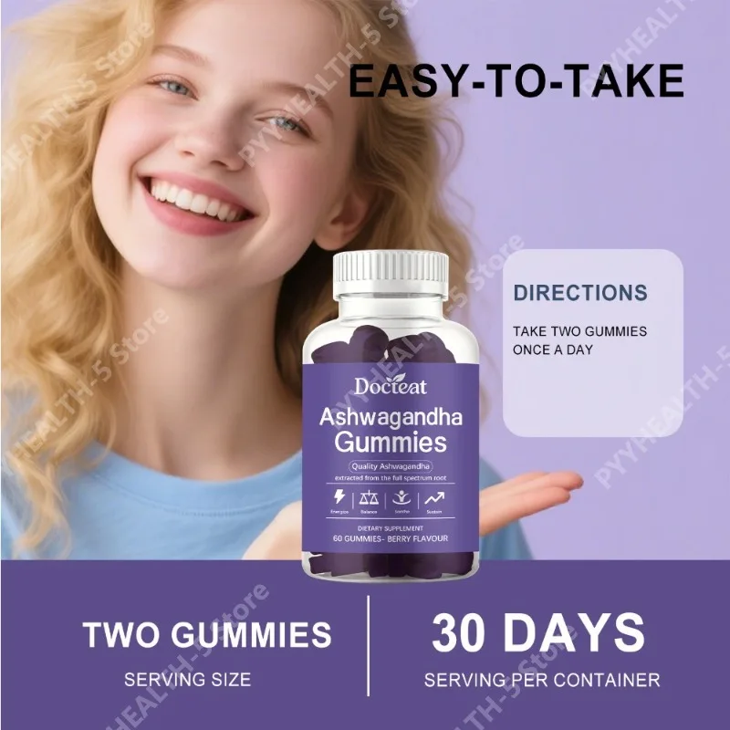 Docteat Ashwagandha Gummies 60 Count Berry Flavor with Rhodiola Panax Ginseng Cordyceps 30-Day Supply Daily Wellness Support
Docteat Ashwagandha Gummies 60 Count Berry Flavor with Rhodiola Panax Ginseng Cordyceps 30-Day Supply Daily Wellness Support