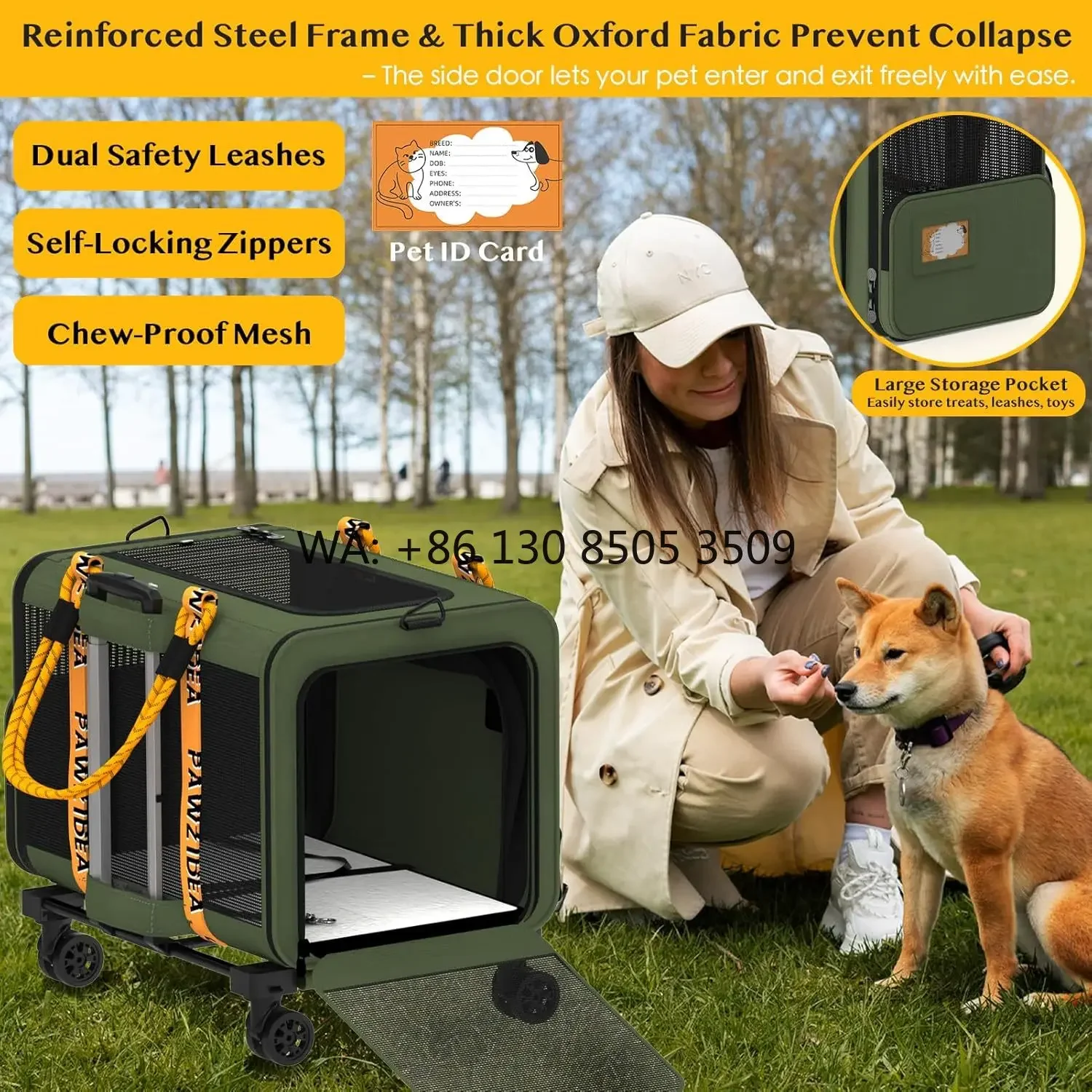 Green Luxury Waterproof square Oxford Zipper Red Dog Soft-Sided Trolley Trunk Carrier with Wheels Travel Products Bag Purse
Green Luxury Waterproof square Oxford Zipper Red Dog Soft-Sided Trolley Trunk Carrier with Wheels Travel Products Bag Purse