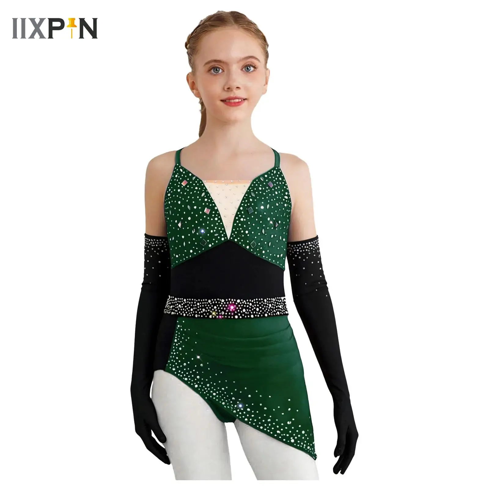 Figure Skating Rhythmic Gymnastics Leotard Dress Kids Girls Shiny Rhinestones Ballerina Dress with Latin Rumba Jazz Chaha Gloves
Figure Skating Rhythmic Gymnastics Leotard Dress Kids Girls Shiny Rhinestones Ballerina Dress with Latin Rumba Jazz Chaha Gloves