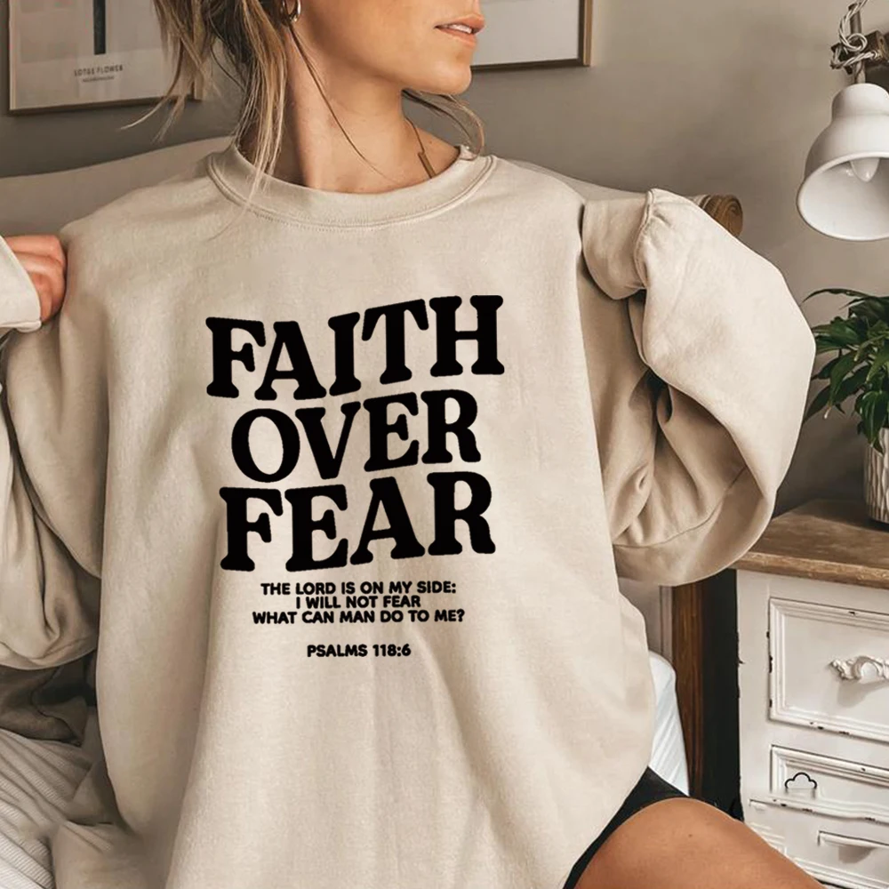 Aesthetic Faith Over Fear Sweatshirt Christian Shirt Motivational Hoodie Bible Verse Pullover Unisex Long Sleeves Sweatshirts
Aesthetic Faith Over Fear Sweatshirt Christian Shirt Motivational Hoodie Bible Verse Pullover Unisex Long Sleeves Sweatshirts