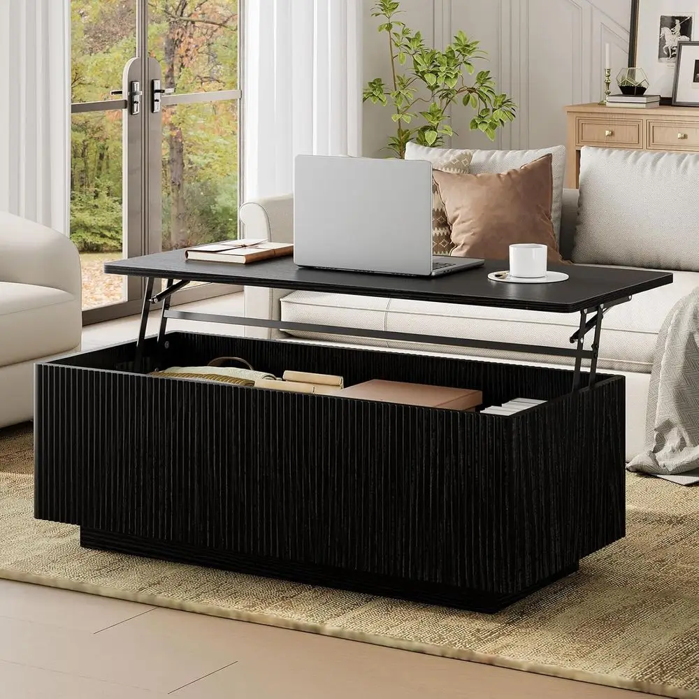 Wooden Center Table with Hidden Storage, 41.7 Round for Living Room or Home Office, Black
Wooden Center Table with Hidden Storage, 41.7 Round for Living Room or Home Office, Black