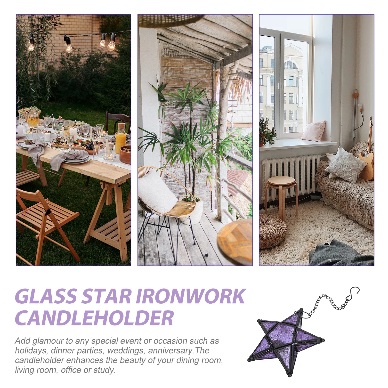 Hanging Tealight Holders Globes Glass Lantern Ornaments Candlestick for Five-pointed Star
Hanging Tealight Holders Globes Glass Lantern Ornaments Candlestick for Five-pointed Star