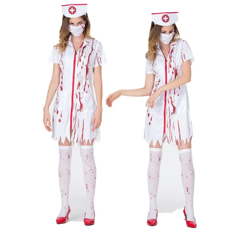 Halloween Vampire Bloody Horror Hospital Nurse Costume Cosplay Adult Fancy Dress Halloween Costume For Women
Halloween Vampire Bloody Horror Hospital Nurse Costume Cosplay Adult Fancy Dress Halloween Costume For Women