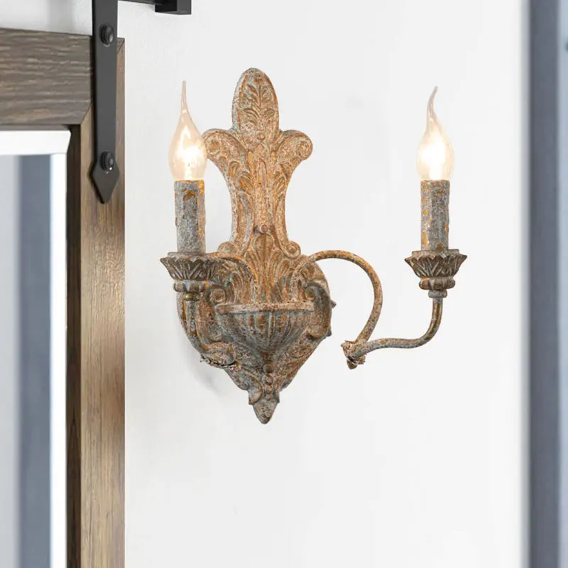 French countrySimple double headed design Retro wall lamp Living Room Dining Room Porch Bedroom aisle Club villa Wall Light
French countrySimple double headed design Retro wall lamp Living Room Dining Room Porch Bedroom aisle Club villa Wall Light