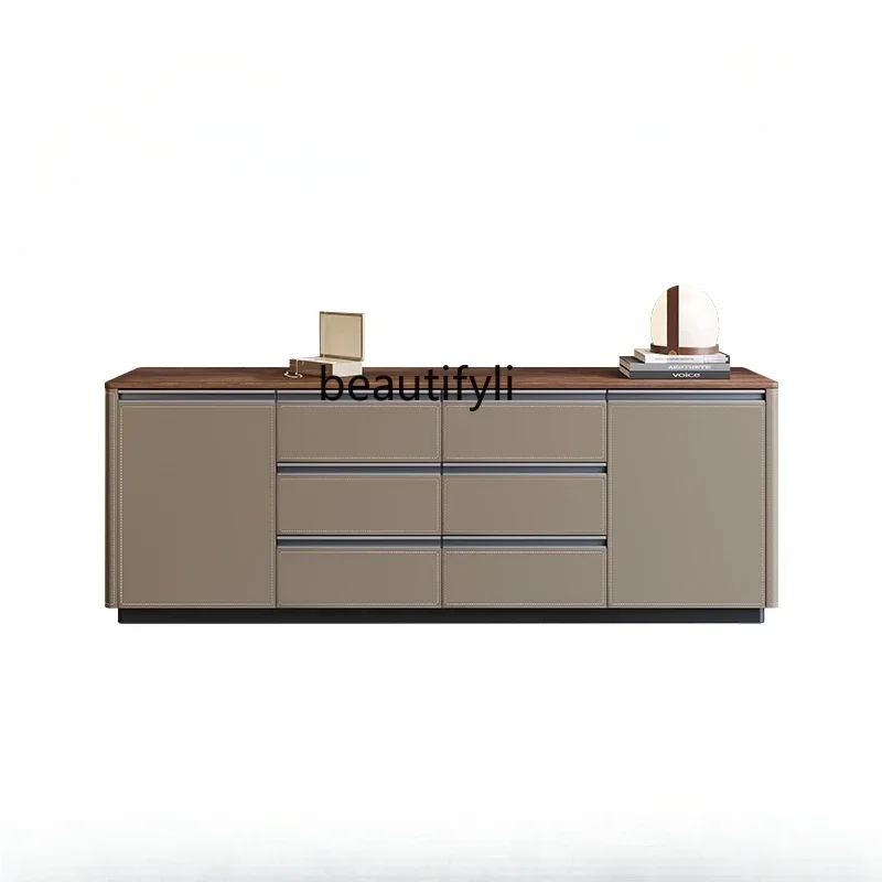 A48 Minimalist saddle leather high TV cabinet modern living room floor cabinet small apartment bedroom locker
A48 Minimalist saddle leather high TV cabinet modern living room floor cabinet small apartment bedroom locker