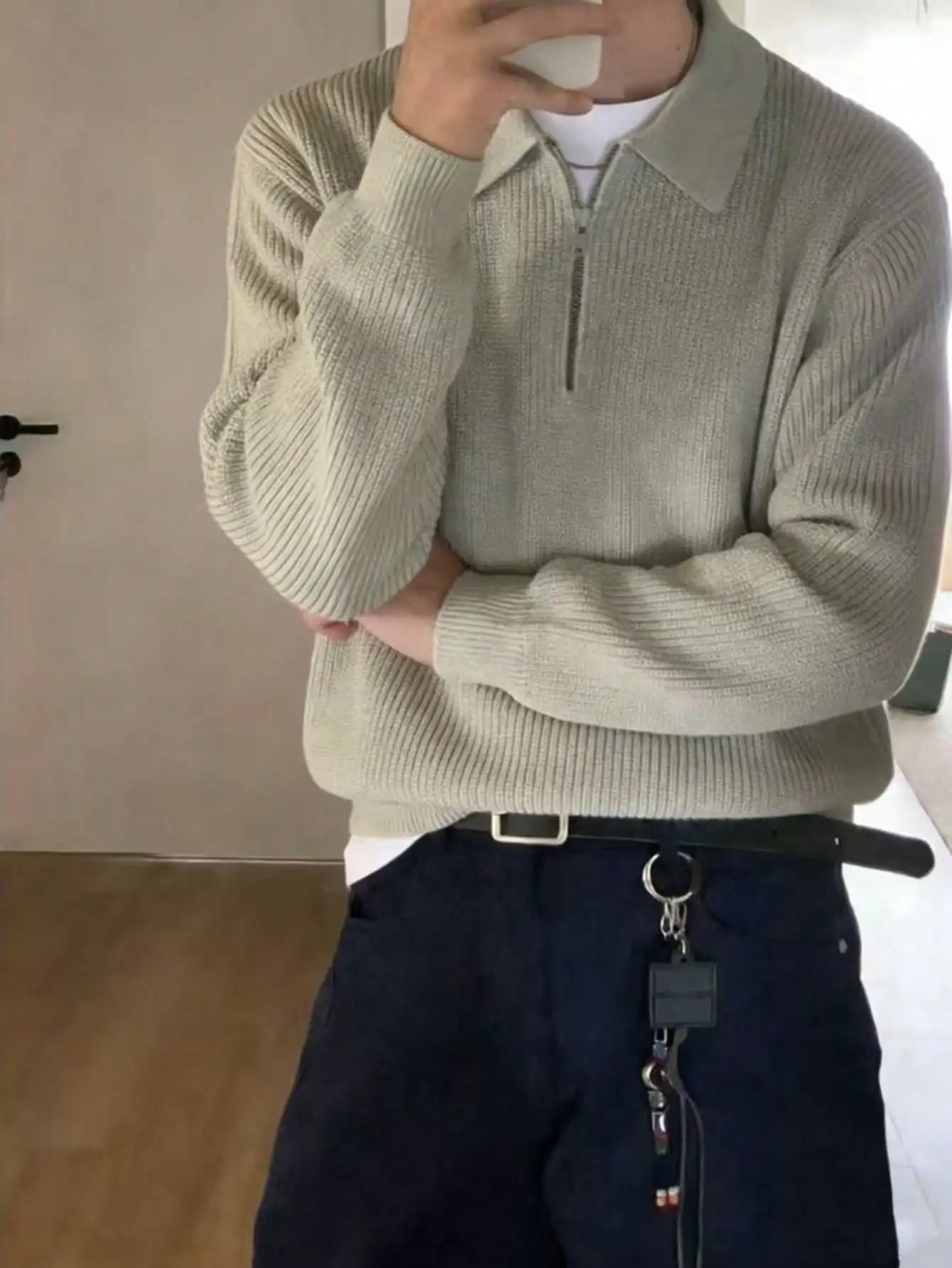 Мужской свитер с воротником на молнии, в рубчик, для повседневной и деловой носки
Мужской свитер с воротником на молнии, в рубчик, для повседневной и деловой носки