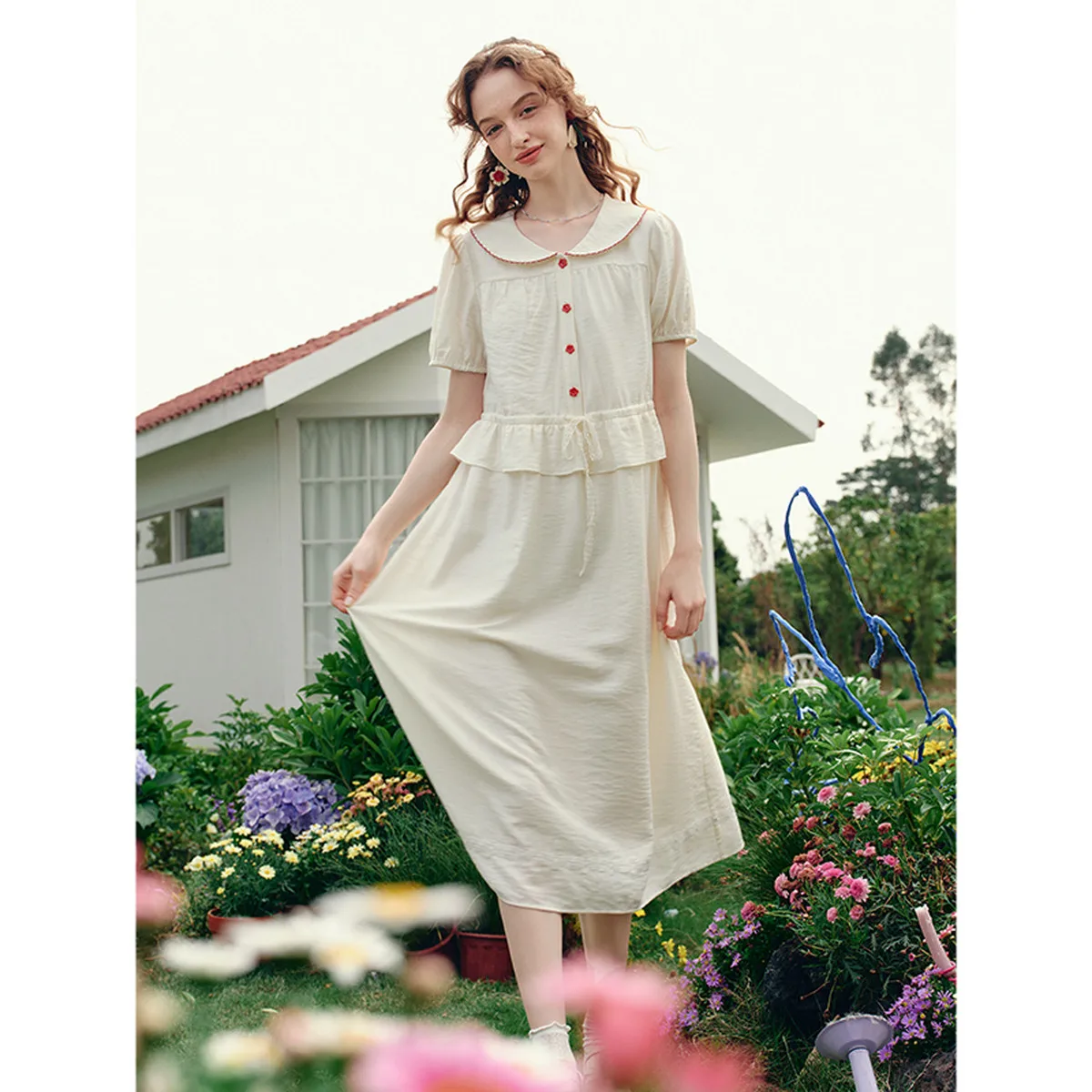 Fresh Color Block Button Strap A-Line Dress for Summer
Fresh Color Block Button Strap A-Line Dress for Summer