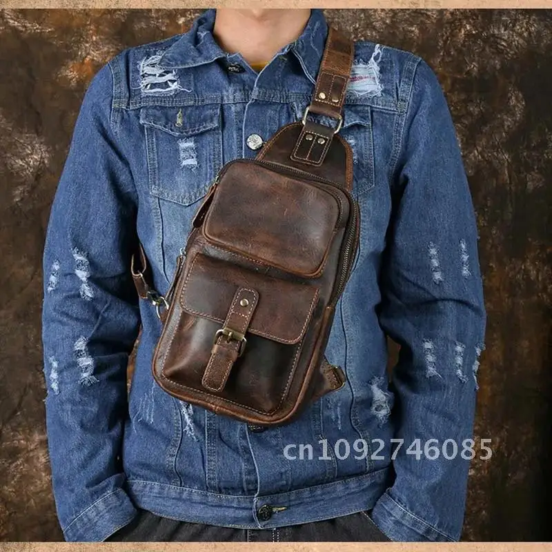 Men's Genuine Leather Chest Bag Leather Big Capacity Crossbody Casual Messenger Bag iPad Male Phone Sling Bag Riding Cell
Men's Genuine Leather Chest Bag Leather Big Capacity Crossbody Casual Messenger Bag iPad Male Phone Sling Bag Riding Cell