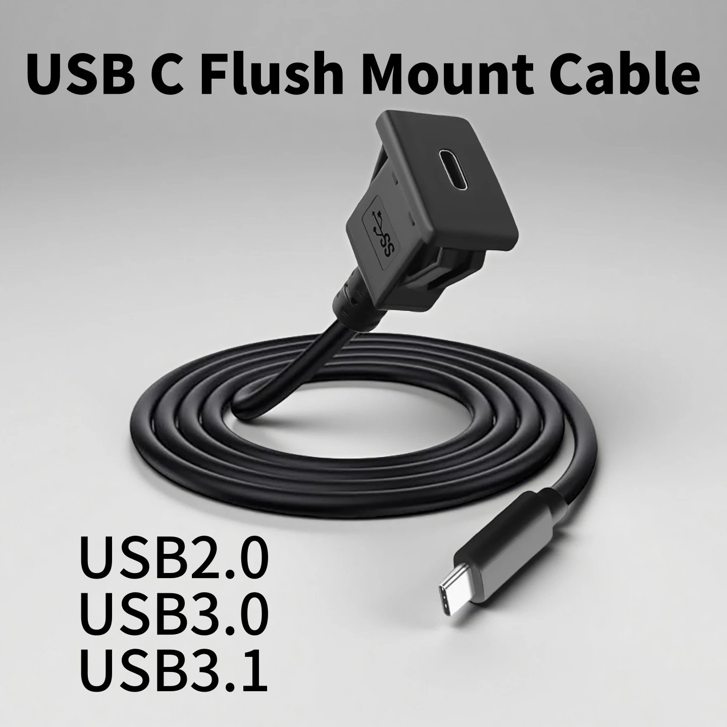 1M Square Type C Panel Cable USB 2.0/3.0/3.1 C Male to Female Flush Mount Extension Cord for Car Truck Boat Motorcycle Dashboard
1M Square Type C Panel Cable USB 2.0/3.0/3.1 C Male to Female Flush Mount Extension Cord for Car Truck Boat Motorcycle Dashboard