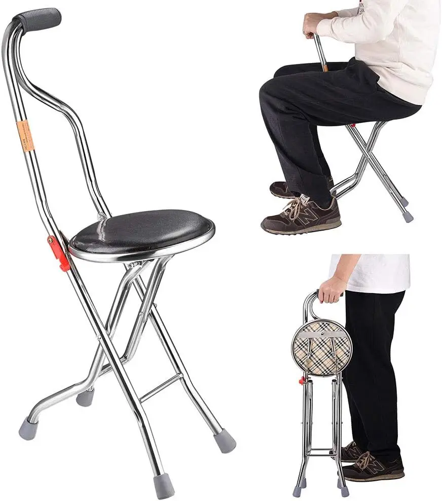 Folding Walking Sti With 9"" Padded Seat Portable Stainl Steel Quadripod Support Cane Chair Stool With Anti-Slide Feet For
Folding Walking Sti With 9"" Padded Seat Portable Stainl Steel Quadripod Support Cane Chair Stool With Anti-Slide Feet For