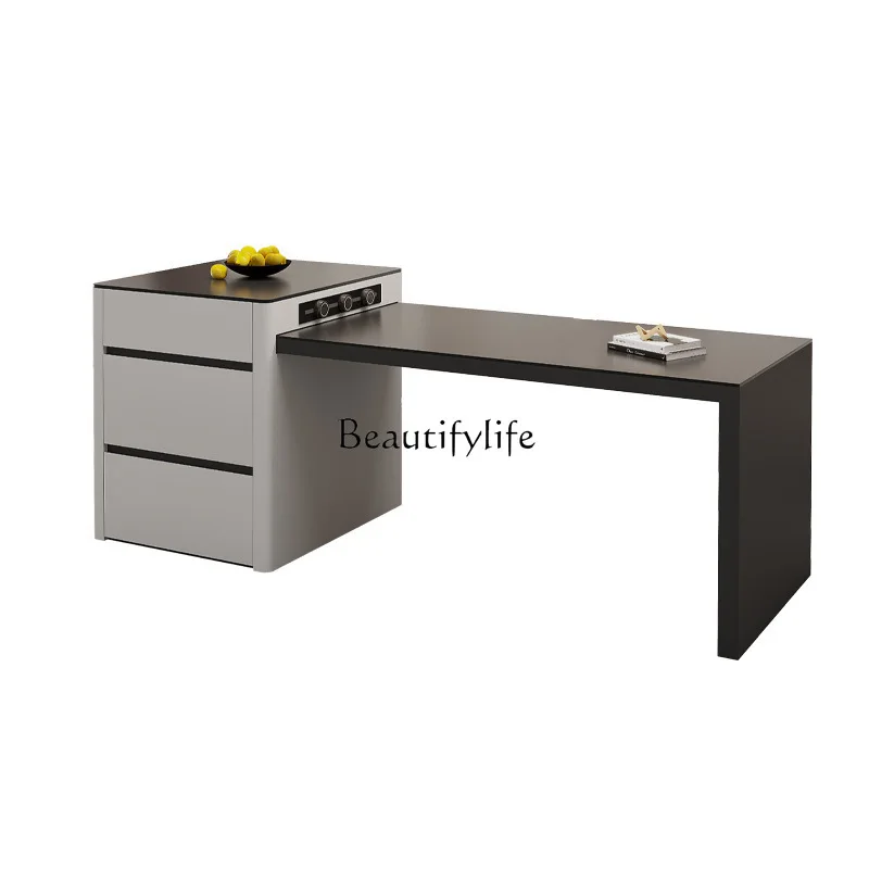 Retractable island table integrated modern simple rock slab dining table central island arc
Retractable island table integrated modern simple rock slab dining table central island arc