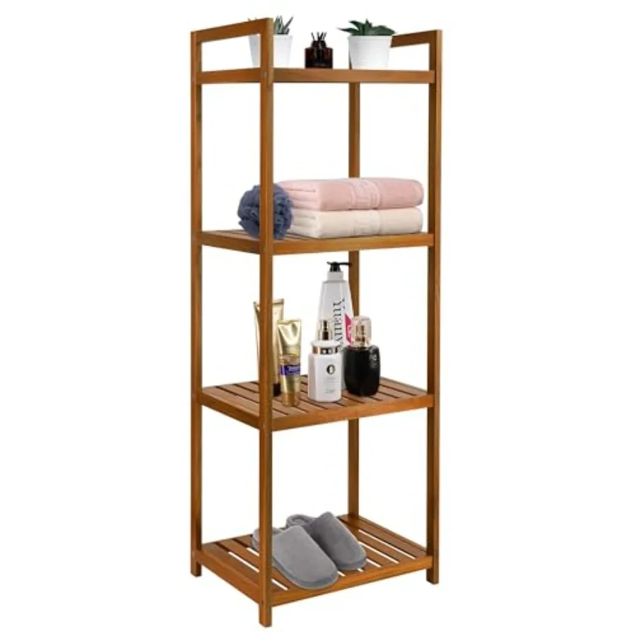 Teak Wood Bathroom Shelf Organizer Stand Freestanding 4-Tier Shower Caddy in Natural Brown for Floor Storage in Bath Kitchen Of
Teak Wood Bathroom Shelf Organizer Stand Freestanding 4-Tier Shower Caddy in Natural Brown for Floor Storage in Bath Kitchen Of