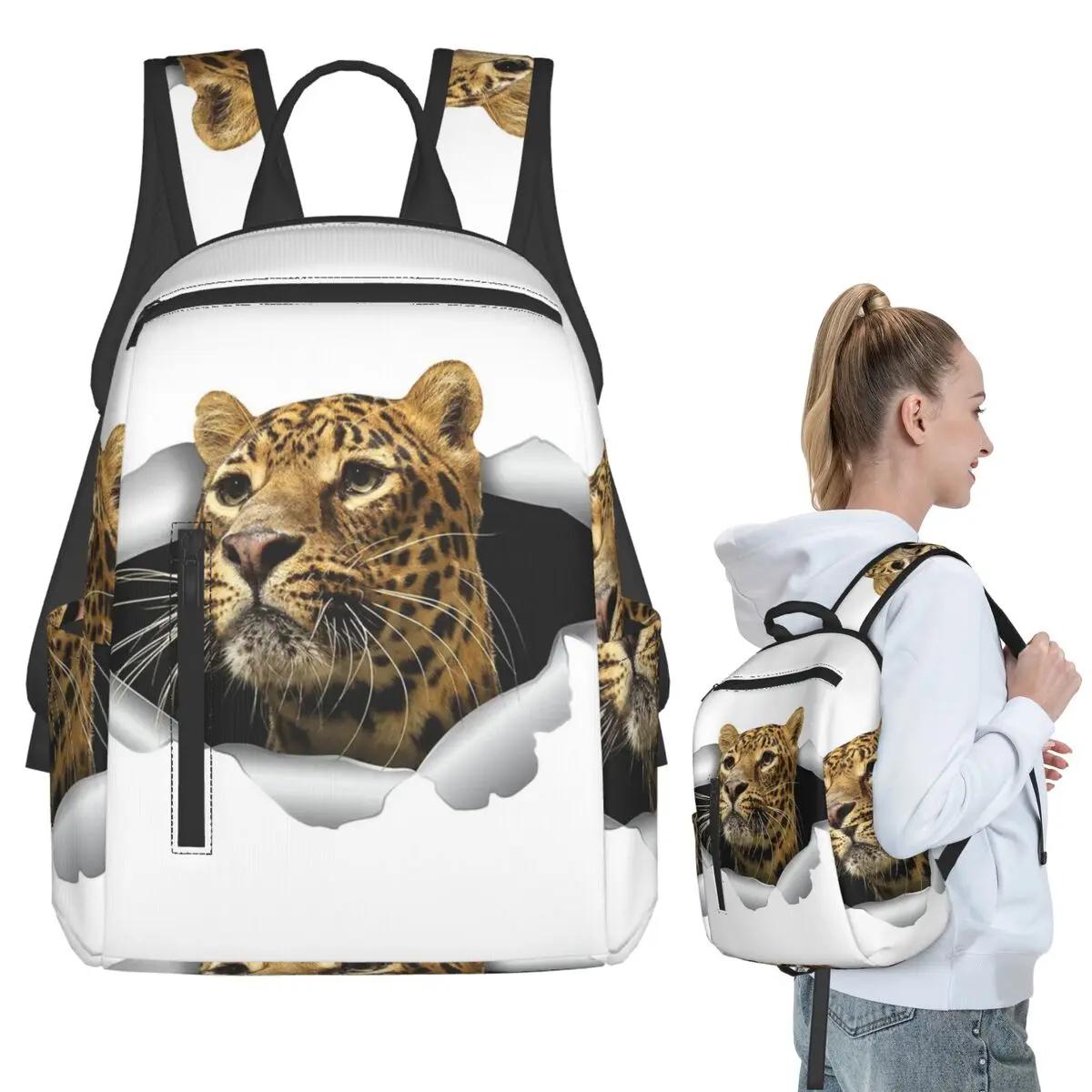 Leopard Breaking Through Wall Backpack Student BookBag Children School Bag Laptop Shoulder Bags Men Women
Leopard Breaking Through Wall Backpack Student BookBag Children School Bag Laptop Shoulder Bags Men Women