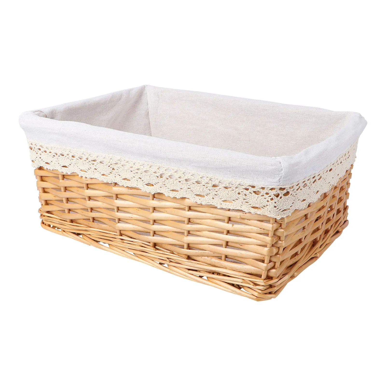 Wicker Storage Basket 40x30x16cm Hand Woven Basket White Liner Removable Bathroom Bedroom Office Container
Wicker Storage Basket 40x30x16cm Hand Woven Basket White Liner Removable Bathroom Bedroom Office Container