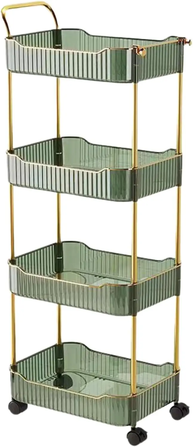 4-Tier Acrylic Rolling Storage Cart, Rolling Utility Cart, Kitchen Cart with Wheels for Bathroom, Living Room, Kithcen, Office St
4-Tier Acrylic Rolling Storage Cart, Rolling Utility Cart, Kitchen Cart with Wheels for Bathroom, Living Room, Kithcen, Office St