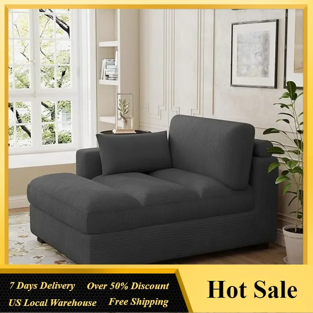 Oversized Corduroy Chaise Lounge Chair with Right Armrest & Cushion,Upholstered Sleeper Sofa,Chaise Lounge with Washable Cover
Oversized Corduroy Chaise Lounge Chair with Right Armrest & Cushion,Upholstered Sleeper Sofa,Chaise Lounge with Washable Cover