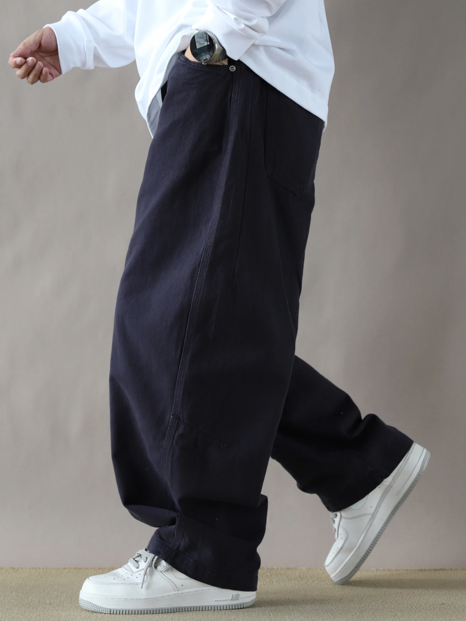 Casual Straight Leg Trousers Men's mid Waist Workwear Pants Spring Autumn Versatile Heavyweight Simple Sle Loose Fit Cotton
Casual Straight Leg Trousers Men's mid Waist Workwear Pants Spring Autumn Versatile Heavyweight Simple Sle Loose Fit Cotton