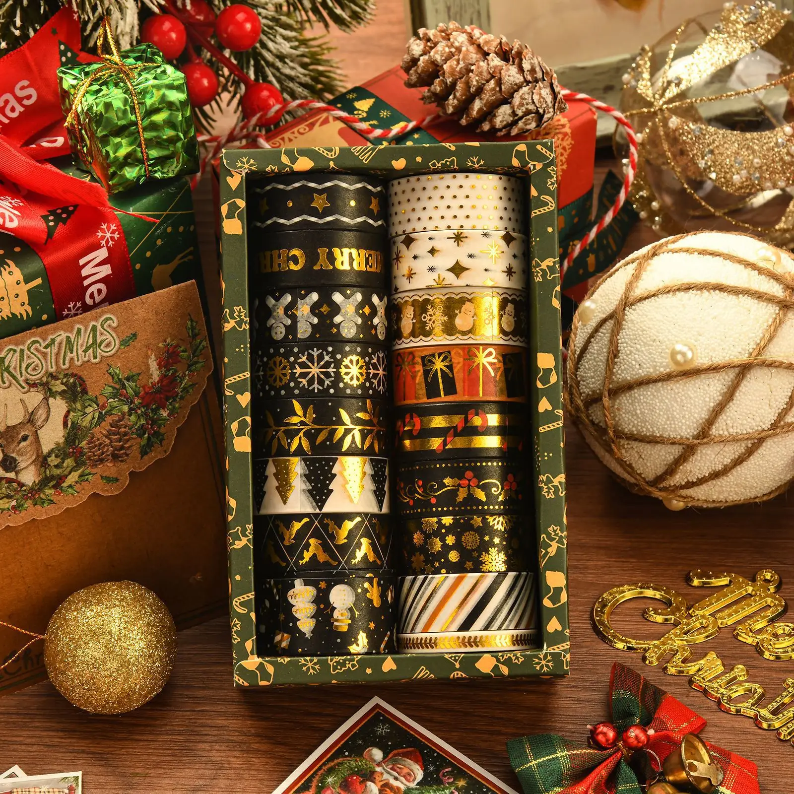 Christmas Washi Tape Pack Festive Santa Tree Pattern Decorative Masking Tape for DIY Paper Crafts Student Holiday Journal
Christmas Washi Tape Pack Festive Santa Tree Pattern Decorative Masking Tape for DIY Paper Crafts Student Holiday Journal