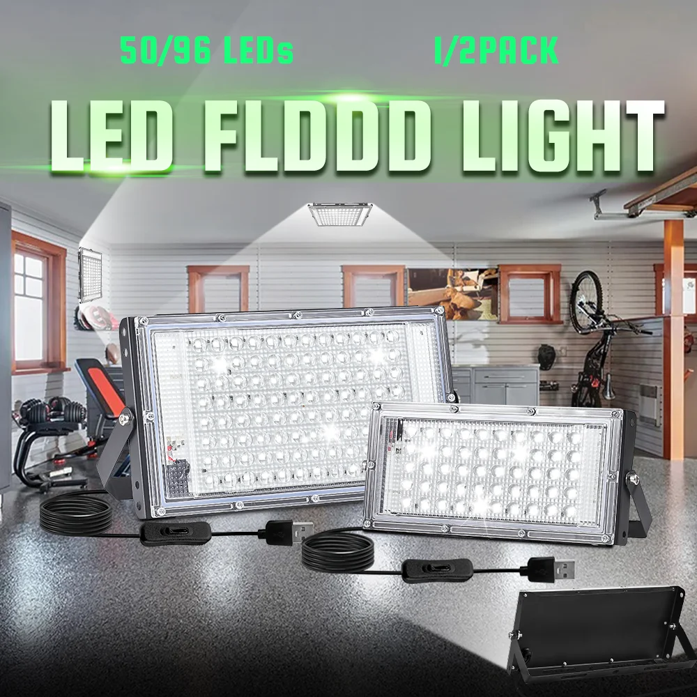 LED Flood Light 50/96 LEDs USB Powered Outdoor Indoor Floodlight for Garage Garden Camping
LED Flood Light 50/96 LEDs USB Powered Outdoor Indoor Floodlight for Garage Garden Camping