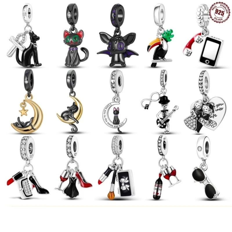 MISEFF New Charms Plata De Ley 925 Silver Black Cat Spider Charms Beads Fit 925 Original Bracelets DIY Jewelry Gifts Making
MISEFF New Charms Plata De Ley 925 Silver Black Cat Spider Charms Beads Fit 925 Original Bracelets DIY Jewelry Gifts Making