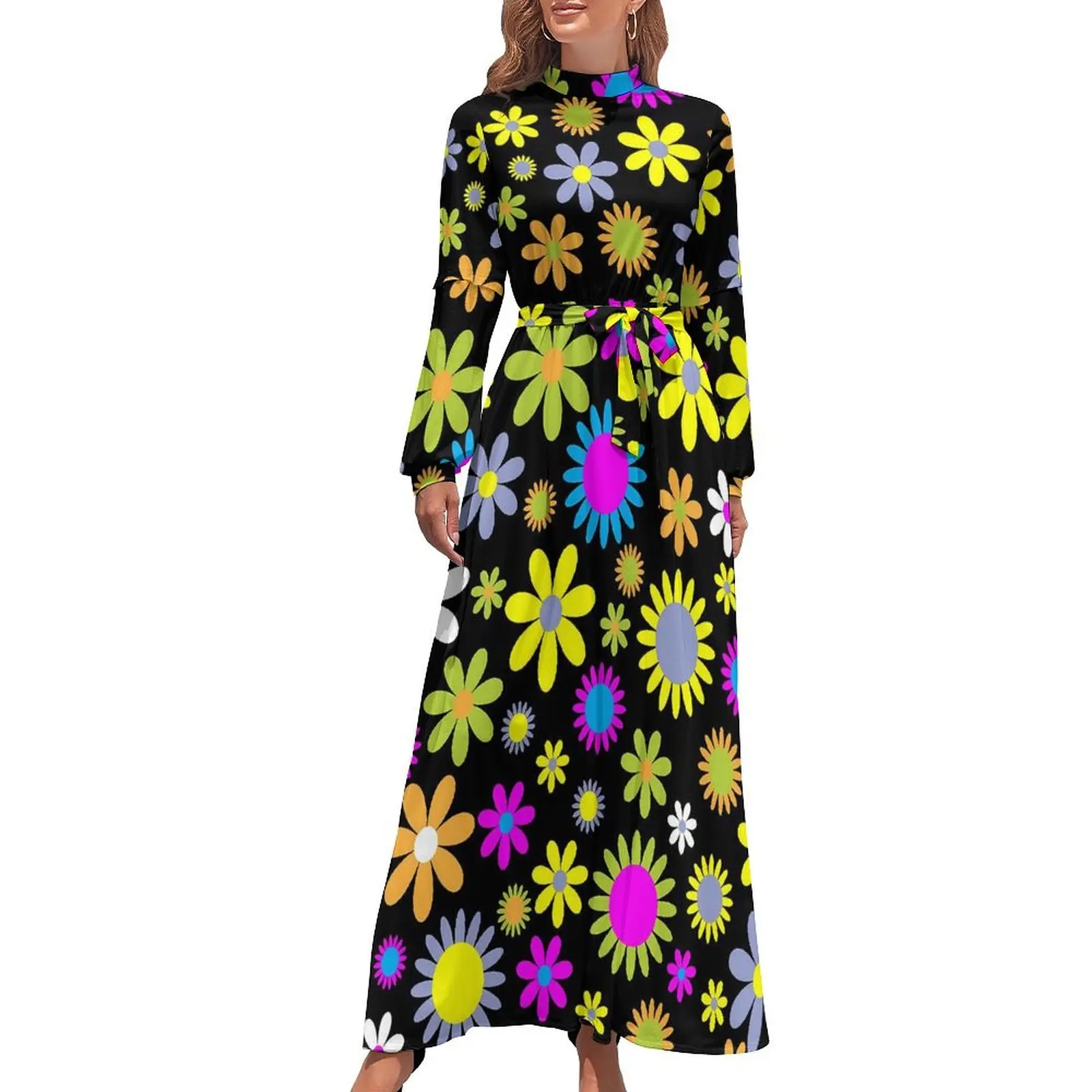 Retro Flower 60s Dress Colorful Floral Casual Beach Dresses Women Long Sleeve High Waist Cute Long Maxi Dress
Retro Flower 60s Dress Colorful Floral Casual Beach Dresses Women Long Sleeve High Waist Cute Long Maxi Dress