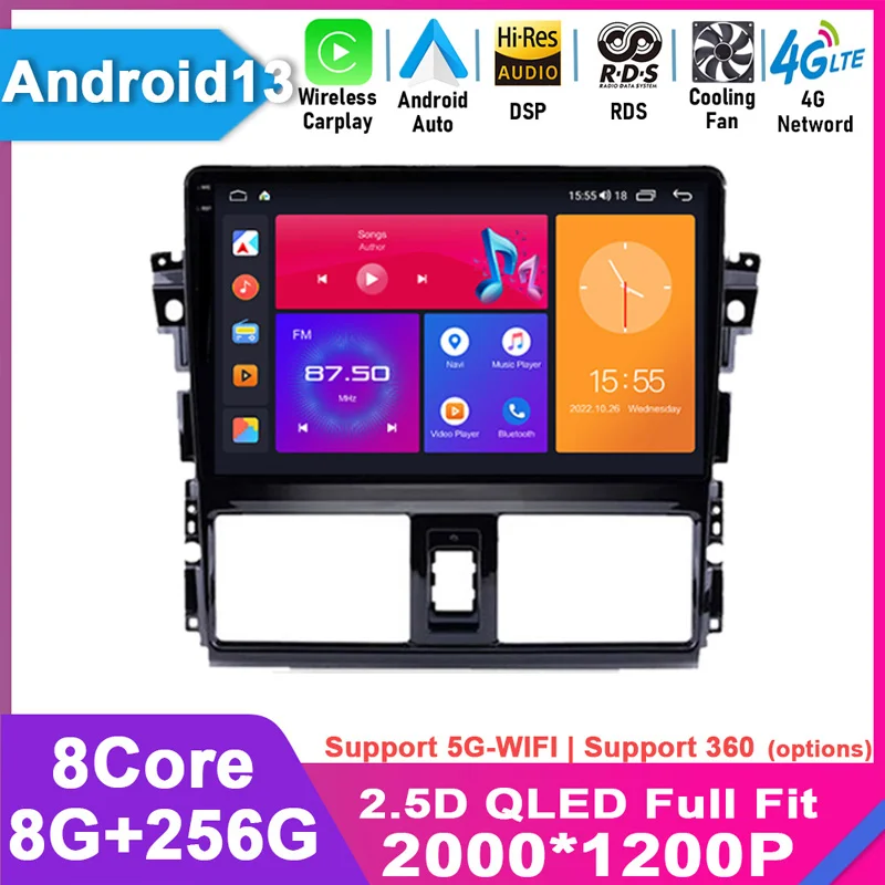 For TOYOTA VIOS YARIS 2013 2014 2015 2016 Android 13 Multimedia Video Player Car Radio 2 Din Carplay DVD GPS Navigation Screen
For TOYOTA VIOS YARIS 2013 2014 2015 2016 Android 13 Multimedia Video Player Car Radio 2 Din Carplay DVD GPS Navigation Screen