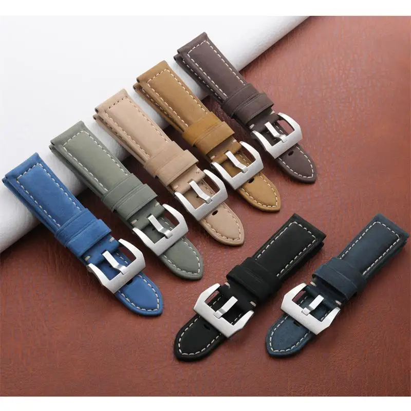 PCAVO Head Layer Matte Black Brown Green Blue Vintage Cowhide Leather Watchband 22mm 24mm Bracelet For Panerai Strap
PCAVO Head Layer Matte Black Brown Green Blue Vintage Cowhide Leather Watchband 22mm 24mm Bracelet For Panerai Strap