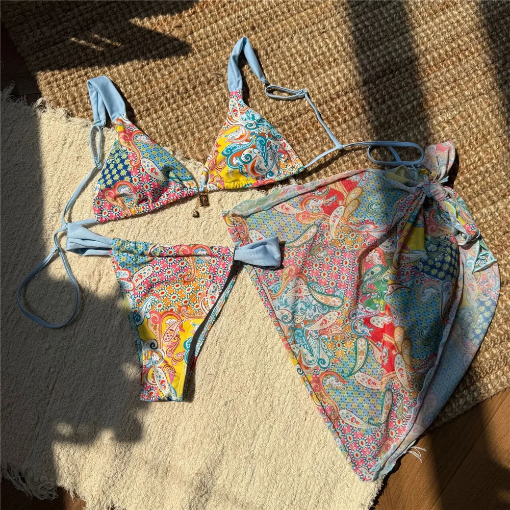 2025 Vintage Print 3 Piece Bikini Set Mujer Mesh Cover Ups Sexy Swimsuit Women Micro Thong Holiday Swimwear Bathing Suit Biquini
2025 Vintage Print 3 Piece Bikini Set Mujer Mesh Cover Ups Sexy Swimsuit Women Micro Thong Holiday Swimwear Bathing Suit Biquini