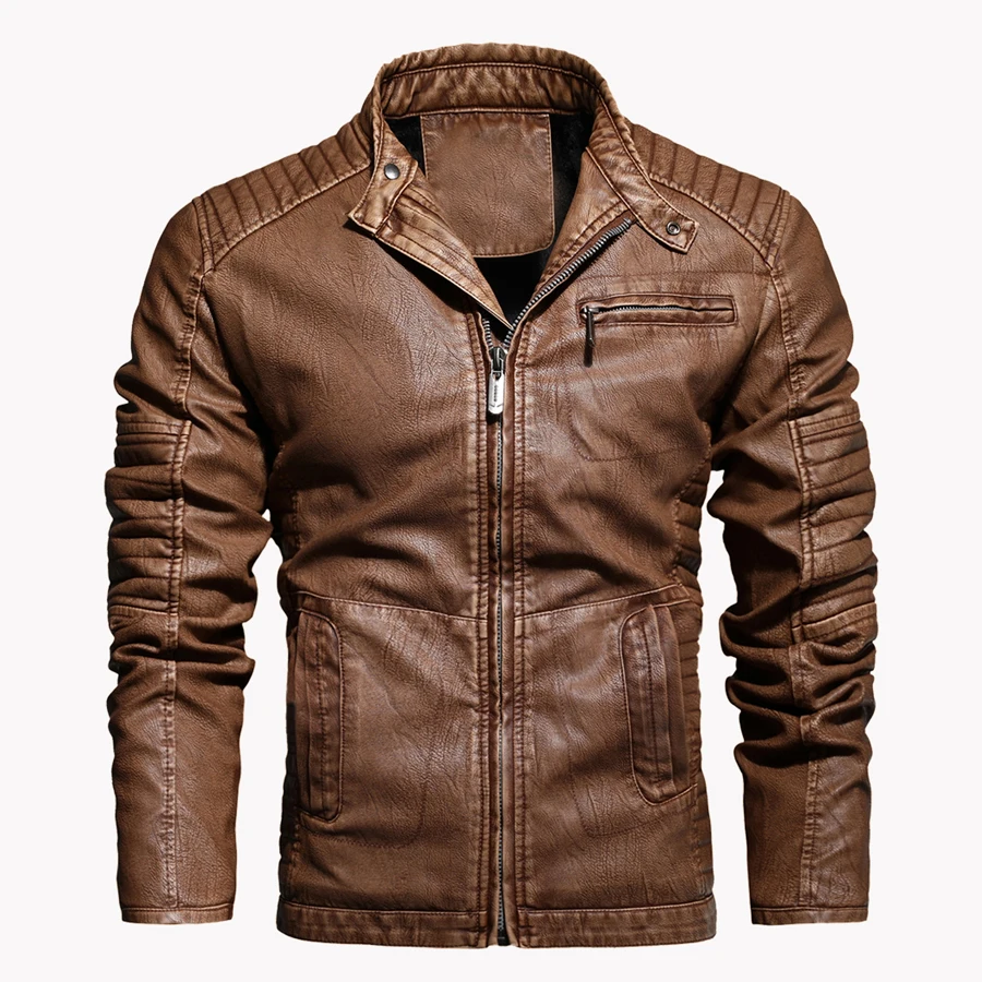 Men's PU Leather Jacket Coat, Winter Stand Collar Slim Fit Outerwear, Stylish Motorcycle Men's Clothing, Warm Fashionable Appare
Men's PU Leather Jacket Coat, Winter Stand Collar Slim Fit Outerwear, Stylish Motorcycle Men's Clothing, Warm Fashionable Appare