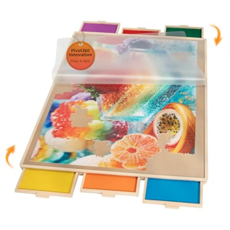 1500 Piece Puzzle Board Pro, with 6 Drawers and Cover, 34" x 25", Sort-Wise Colorful Felt Drawers, Wooden Jigsaw Puzzle Board,
1500 Piece Puzzle Board Pro, with 6 Drawers and Cover, 34" x 25", Sort-Wise Colorful Felt Drawers, Wooden Jigsaw Puzzle Board,