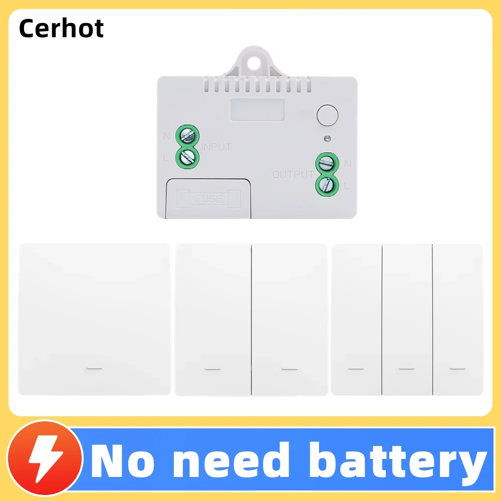 Wireless self-powered switch household remote control Push button switch on off Wall Light Switch without battery Waterproof
Wireless self-powered switch household remote control Push button switch on off Wall Light Switch without battery Waterproof