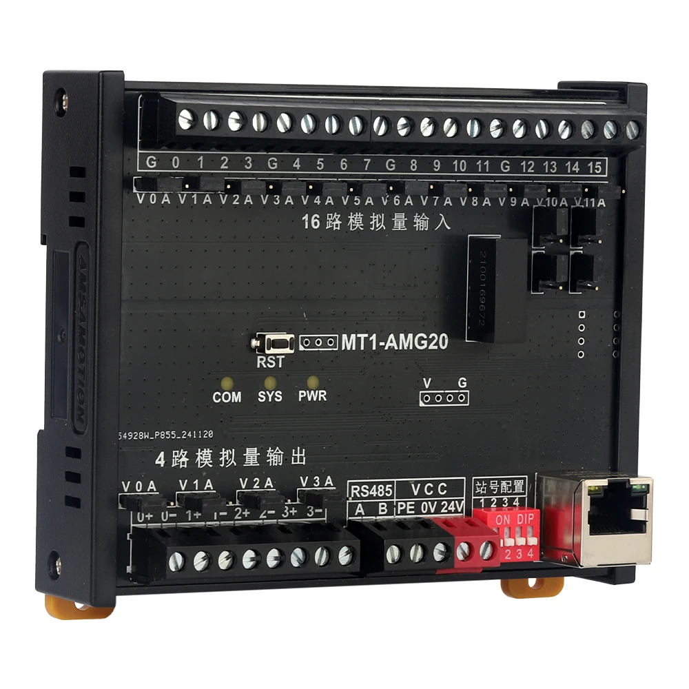 AMSAMOTION Simple Version MT1-AMG20 MODBUS TCP IO Module 16AI 4AO Analog Output Input Convert Acquisition JY-MODBUS
AMSAMOTION Simple Version MT1-AMG20 MODBUS TCP IO Module 16AI 4AO Analog Output Input Convert Acquisition JY-MODBUS