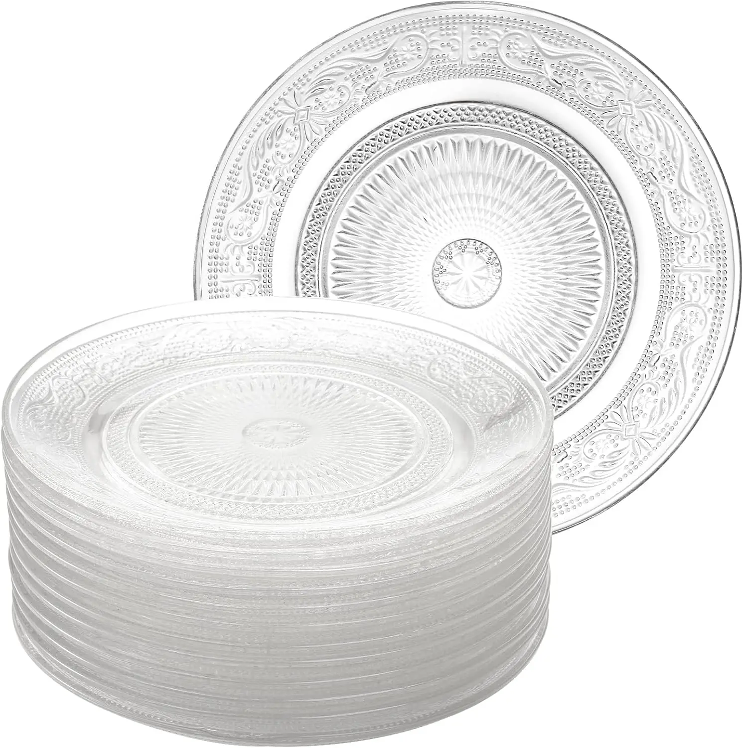12 Pack Glass Salad Plates 7 Inches Small Dessert Plates with Carved Pattern for Appetizer Snack
12 Pack Glass Salad Plates 7 Inches Small Dessert Plates with Carved Pattern for Appetizer Snack
