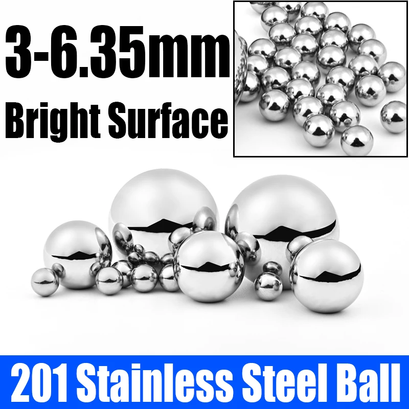 100PCS 201 Stainless Steel Ball 3mm-6.35mm Smooth Solid Ball Bead Roller Beads For Decorative Ball/Jewelry Decoration/Experiment
100PCS 201 Stainless Steel Ball 3mm-6.35mm Smooth Solid Ball Bead Roller Beads For Decorative Ball/Jewelry Decoration/Experiment