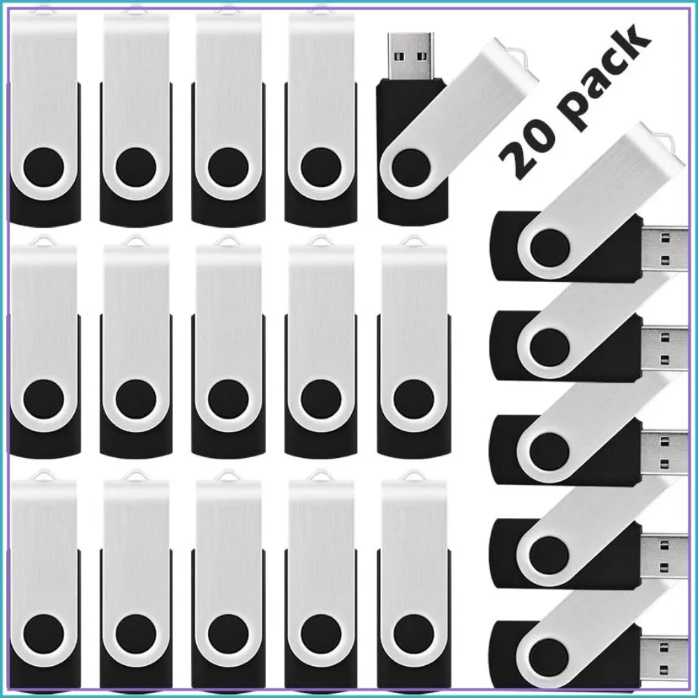 16GB USB 2.0 Flash Drive 20 Pack, Swivel Bulk USB Thumb Drives for Data Storage
16GB USB 2.0 Flash Drive 20 Pack, Swivel Bulk USB Thumb Drives for Data Storage