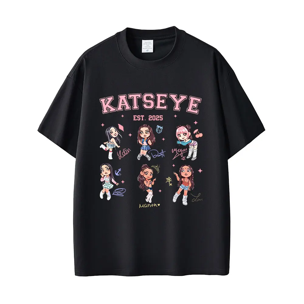 Korean Band KATSEYE Graphic T-shirt Funny Cartoon T Shirts Men Women Kpop Fashion Trend Short Sleeve T-shirts Unisex Streetwear
Korean Band KATSEYE Graphic T-shirt Funny Cartoon T Shirts Men Women Kpop Fashion Trend Short Sleeve T-shirts Unisex Streetwear