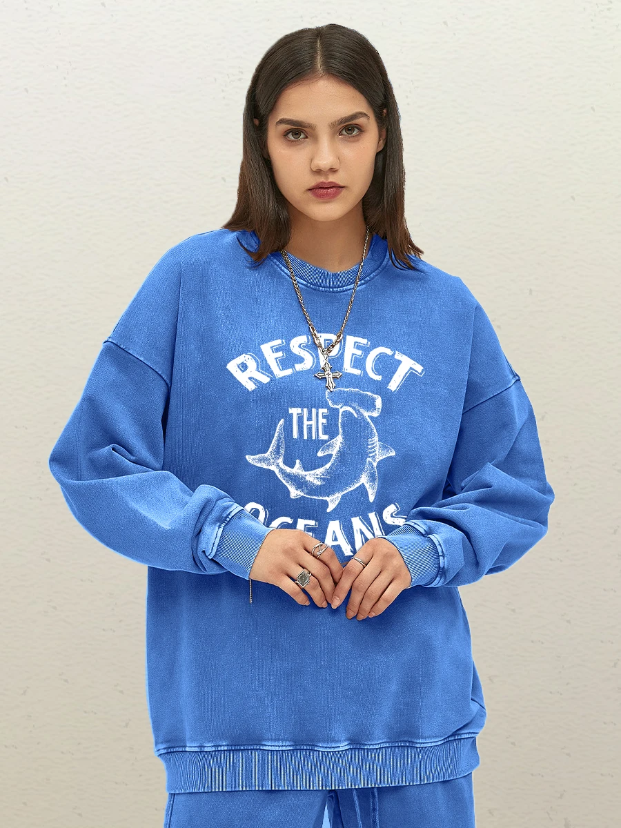 Respect The Oceans Design Женская стираная хлопковая одежда Винтажные удобные толстовки Мягкие универсальные пуловеры Пуловеры Y2K
Respect The Oceans Design Женская стираная хлопковая одежда Винтажные удобные толстовки Мягкие универсальные пуловеры Пуловеры Y2K