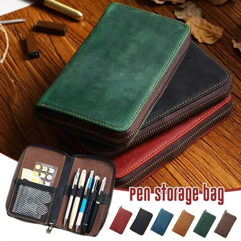 Leather Leather Case Genuine Leather Portable Retro Stationery Organizer With Pen Slots Office Supplies for Professionals
Leather Leather Case Genuine Leather Portable Retro Stationery Organizer With Pen Slots Office Supplies for Professionals
