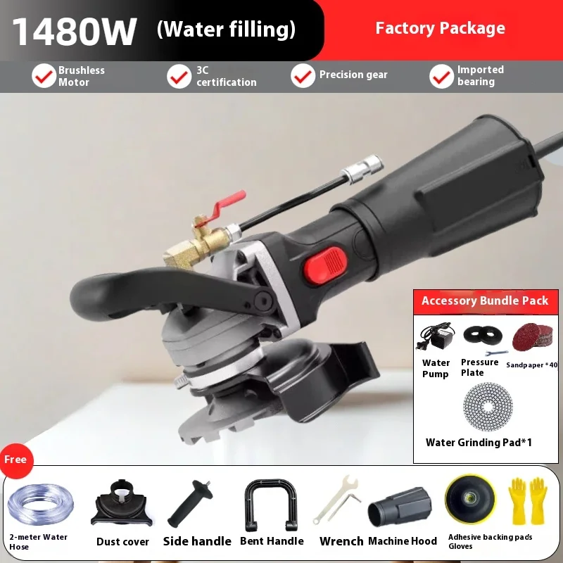 Бесщеточный водяной шлифовальный станок мощностью 1480 Вт, мощный водяной полировальный станок с нижним входом, шлифовальный станок для камня, плитки и цементного пола
Бесщеточный водяной шлифовальный станок мощностью 1480 Вт, мощный водяной полировальный станок с нижним входом, шлифовальный станок для камня, плитки и цементного пола