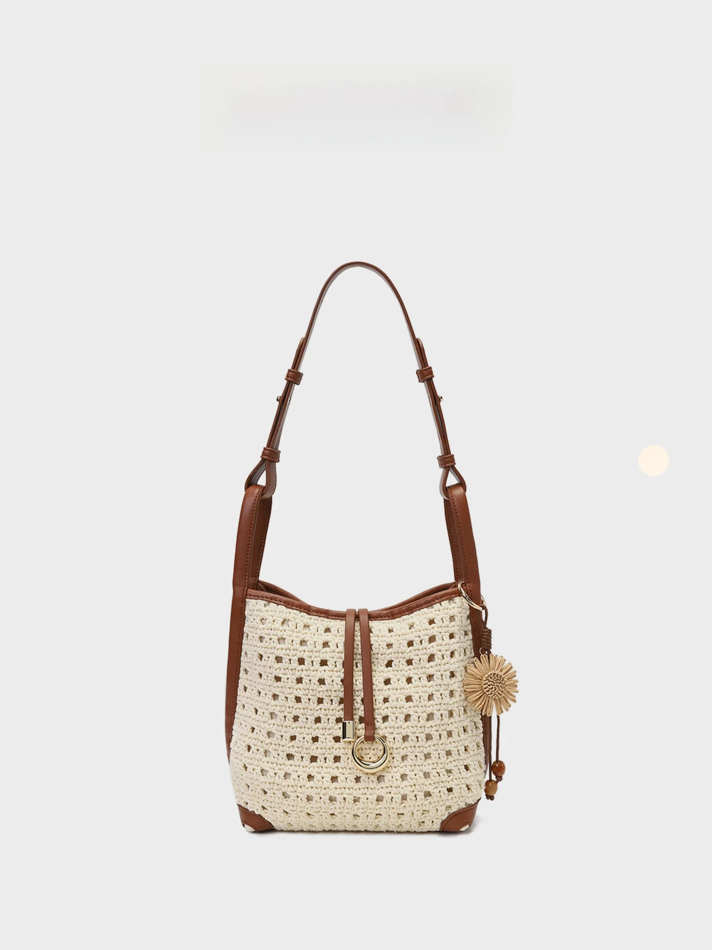 Girls Knitted Bucket Bag Hollow out Design Summer Vacation Shoulder Bag Single Strap Magnetic Buckle Closure Pure Color Bag
Girls Knitted Bucket Bag Hollow out Design Summer Vacation Shoulder Bag Single Strap Magnetic Buckle Closure Pure Color Bag