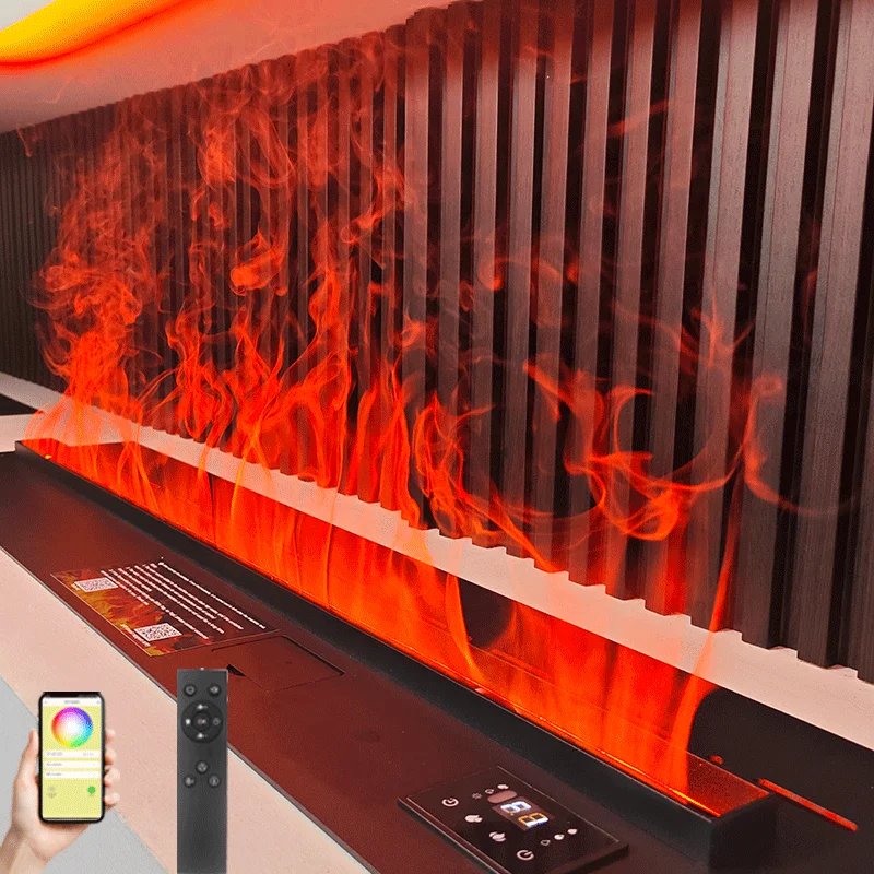 3D atomizing fireplace, APP controlled steam flame, ECO decoration customized atomizing smart indoor water fireplace
3D atomizing fireplace, APP controlled steam flame, ECO decoration customized atomizing smart indoor water fireplace
