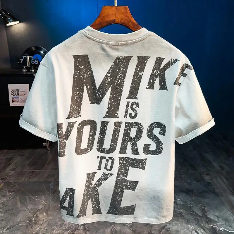 Retro vintage printed short sleeved T-shirt for men in spring and summer 2025, fashionable and loose casual clothing
Retro vintage printed short sleeved T-shirt for men in spring and summer 2025, fashionable and loose casual clothing