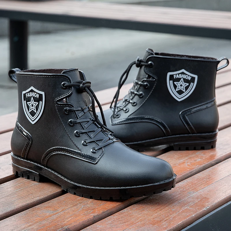 Fashionable Waterproof Men's Rain Boots Drawstring Soft Bottom Kitchen Anti-slip Lightweight One-piece Boots
Fashionable Waterproof Men's Rain Boots Drawstring Soft Bottom Kitchen Anti-slip Lightweight One-piece Boots