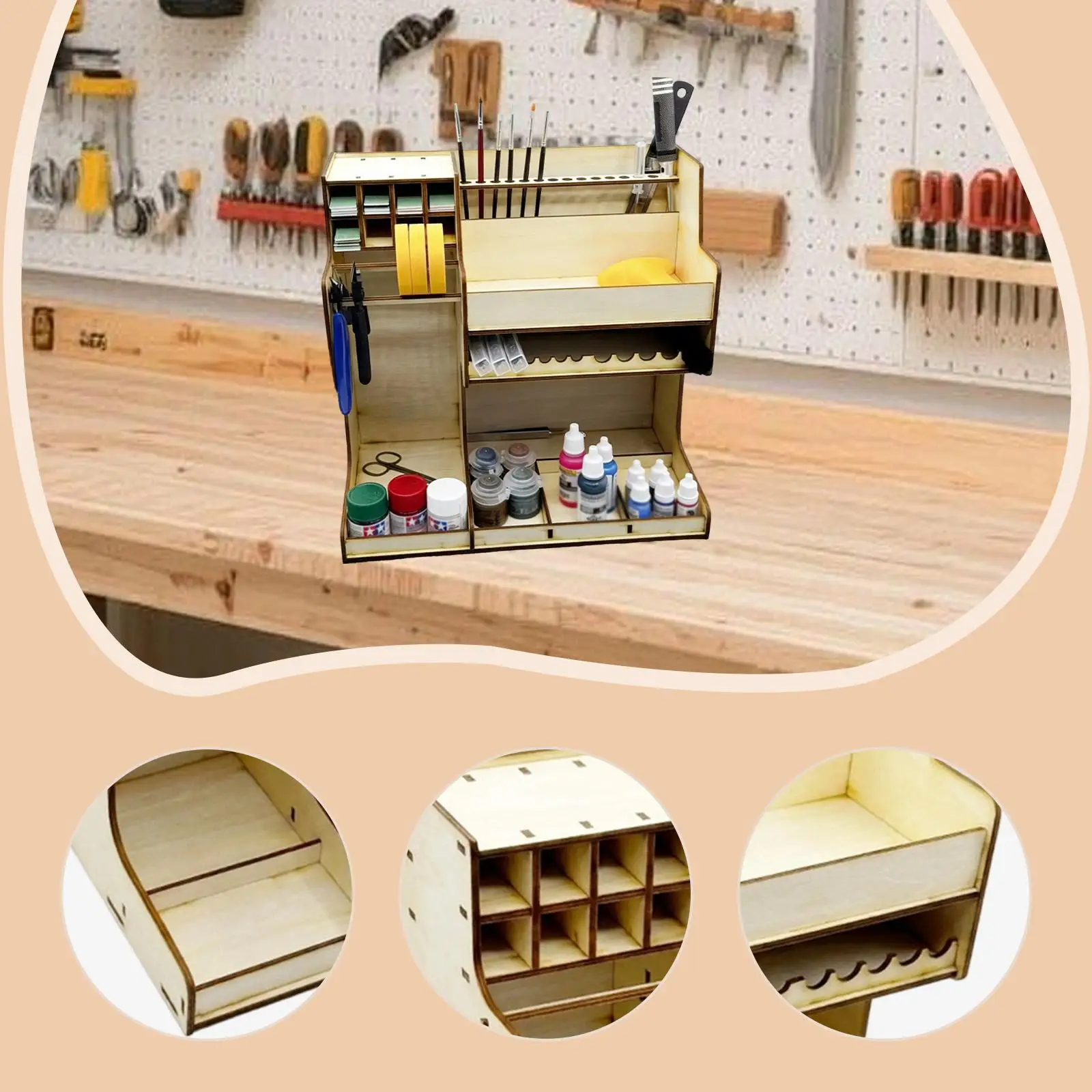 Wooden Model Kit Organizer Paint Rack Modeling Tool Storage Rack
Wooden Model Kit Organizer Paint Rack Modeling Tool Storage Rack
