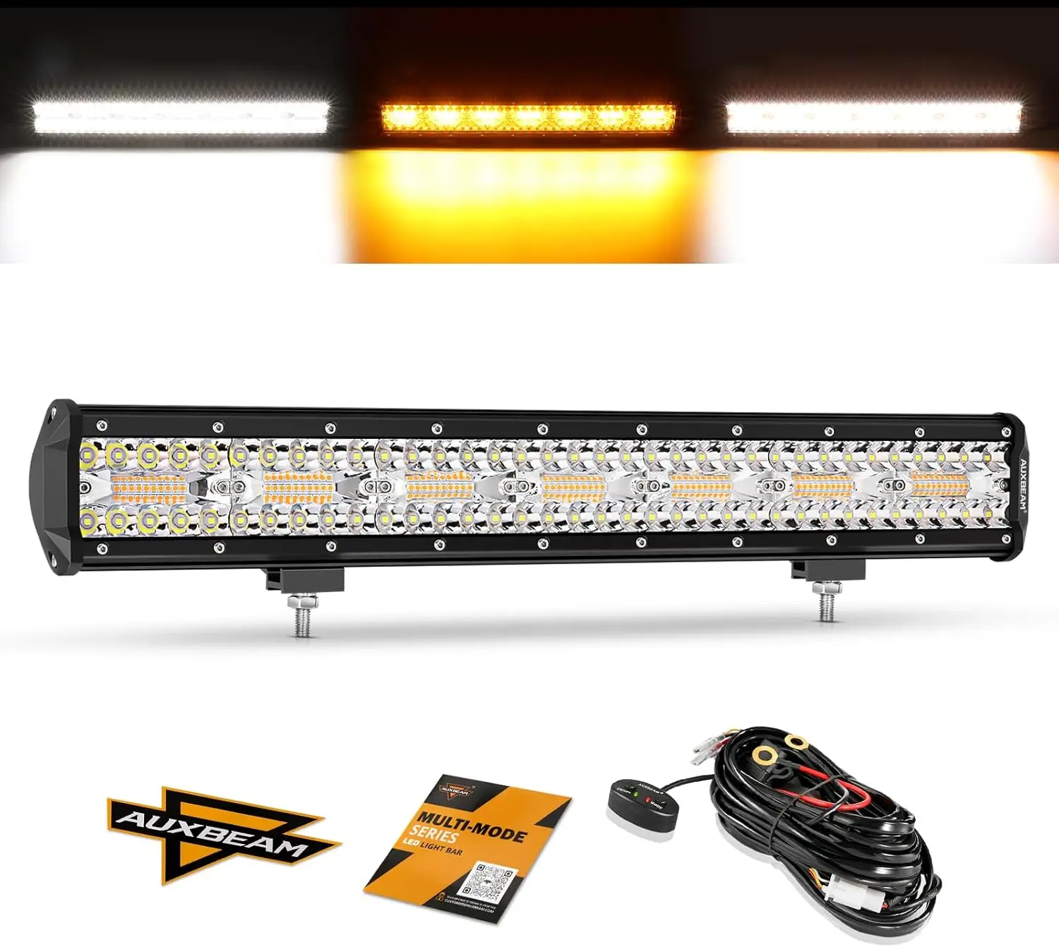 20-Inch 420W LED Light Bar with 6 Modes, Amber/Yellow Dual Color Fog Lights, Memory Function for Offroad Trucks Cars ATVs
20-Inch 420W LED Light Bar with 6 Modes, Amber/Yellow Dual Color Fog Lights, Memory Function for Offroad Trucks Cars ATVs